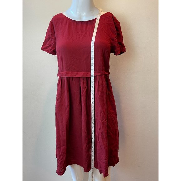Forever 21 Womens Skater Mini Dress Back Hole Cap Sleeve Burgundy Size X Small - Picture 3 of 7
